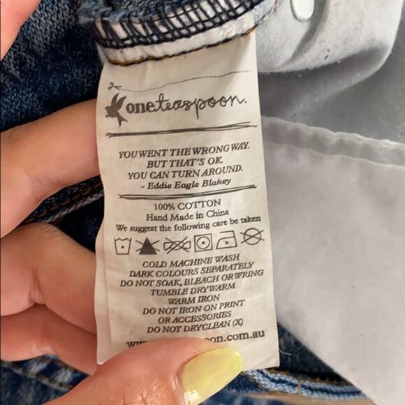 One Teaspoon Womens Medium Wash Distressed Ankle Trashed Free Birds in Cobain 25 - Picture 11 of 11